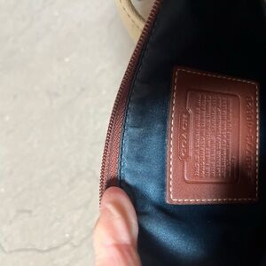 Coach Tan Toiletry Bag with Leather Accents